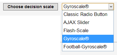 Selection of the new question type garoscale in the SaaS Tool for market research questfox