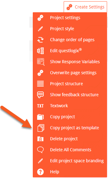 Copy project as template questfox2018